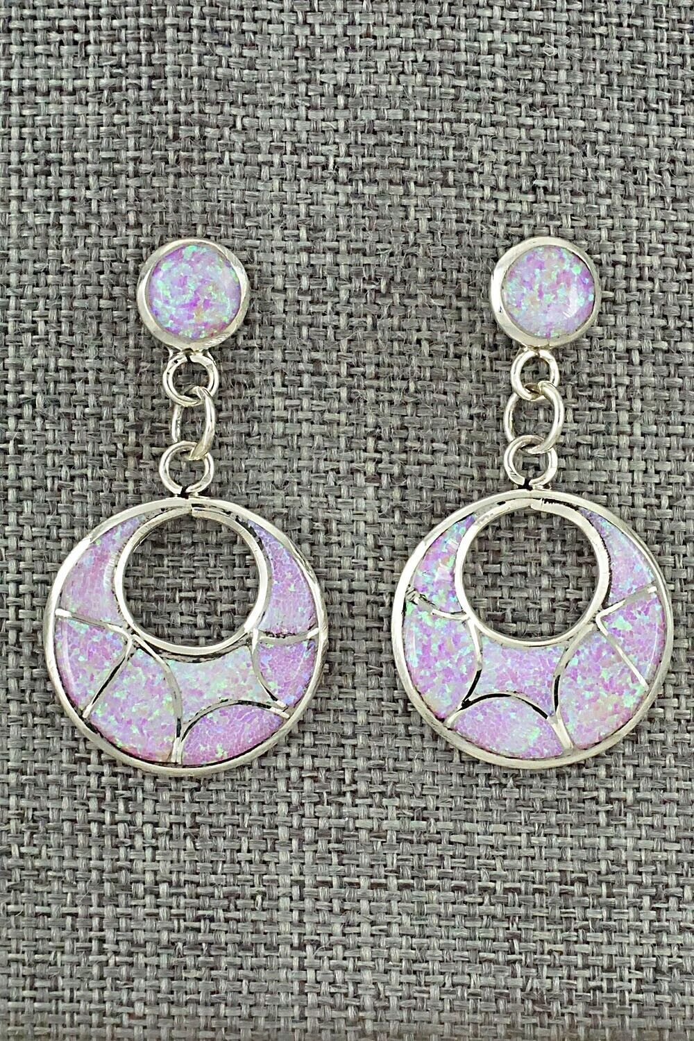 Opalite & Sterling Silver Inlay Earrings - Delorna Lahi