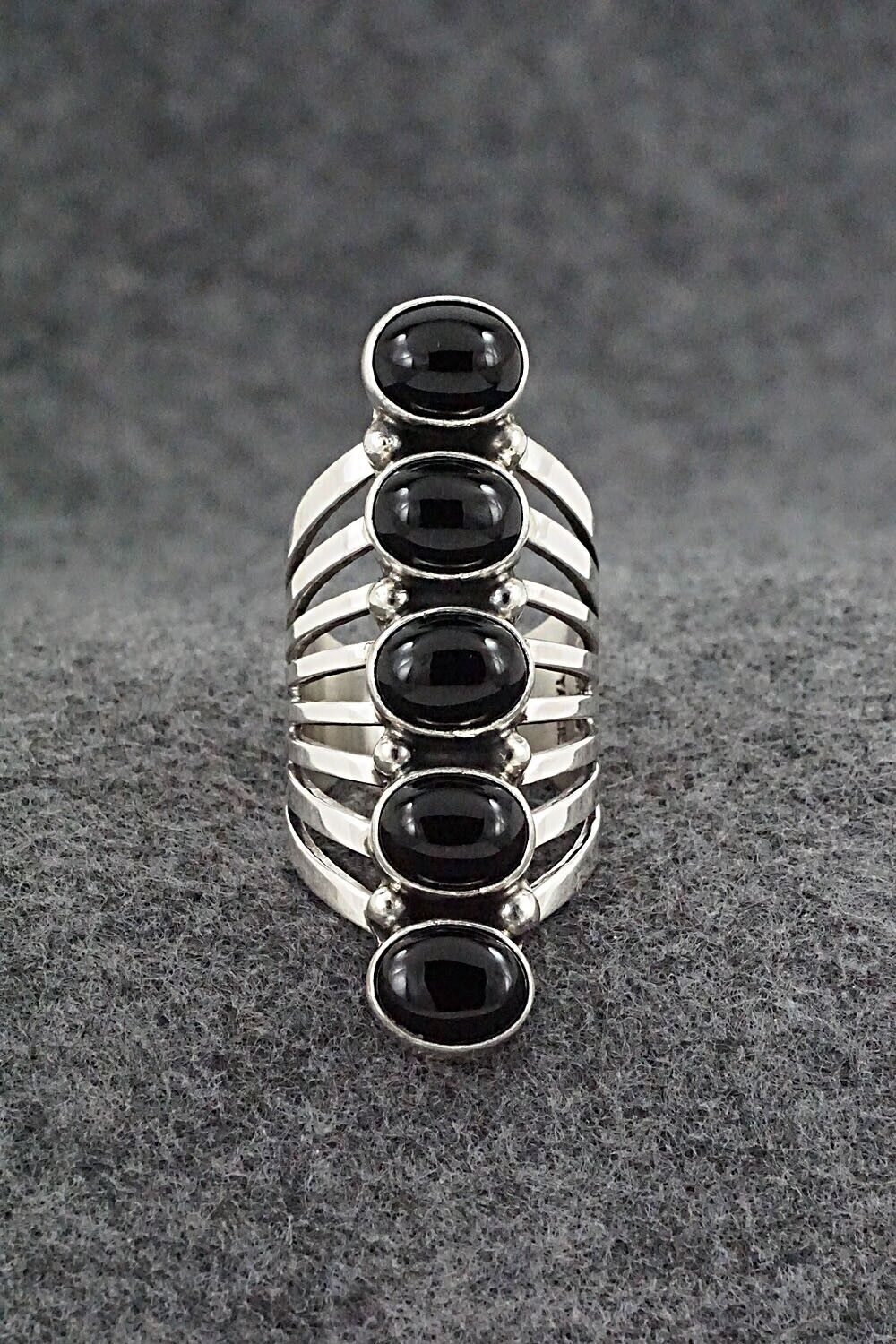 Onyx & Sterling Silver Ring - Thomas Yazzie - Size 8