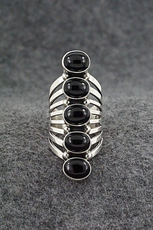 Onyx & Sterling Silver Ring - Thomas Yazzie - Size 8