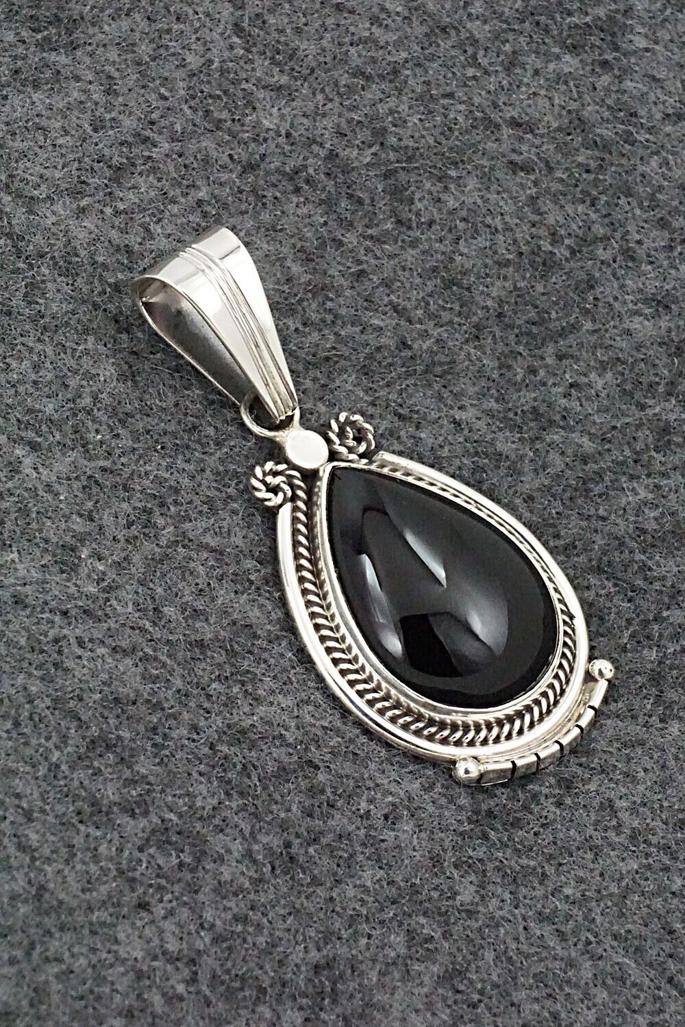 Onyx & Sterling Silver Pendant - Samuel Yellowhair