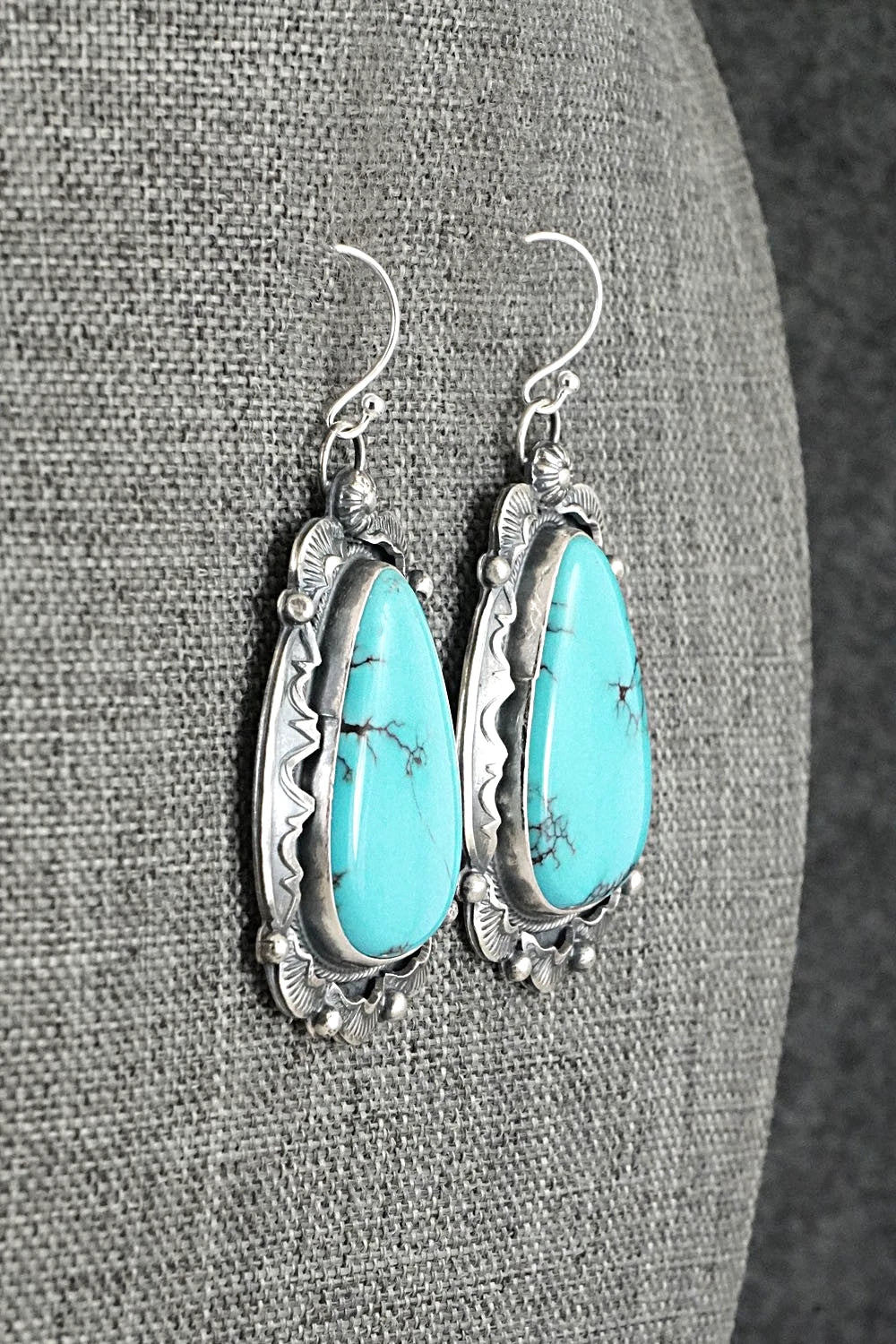Turquoise & Sterling Silver Earrings - Jackson Hoskie