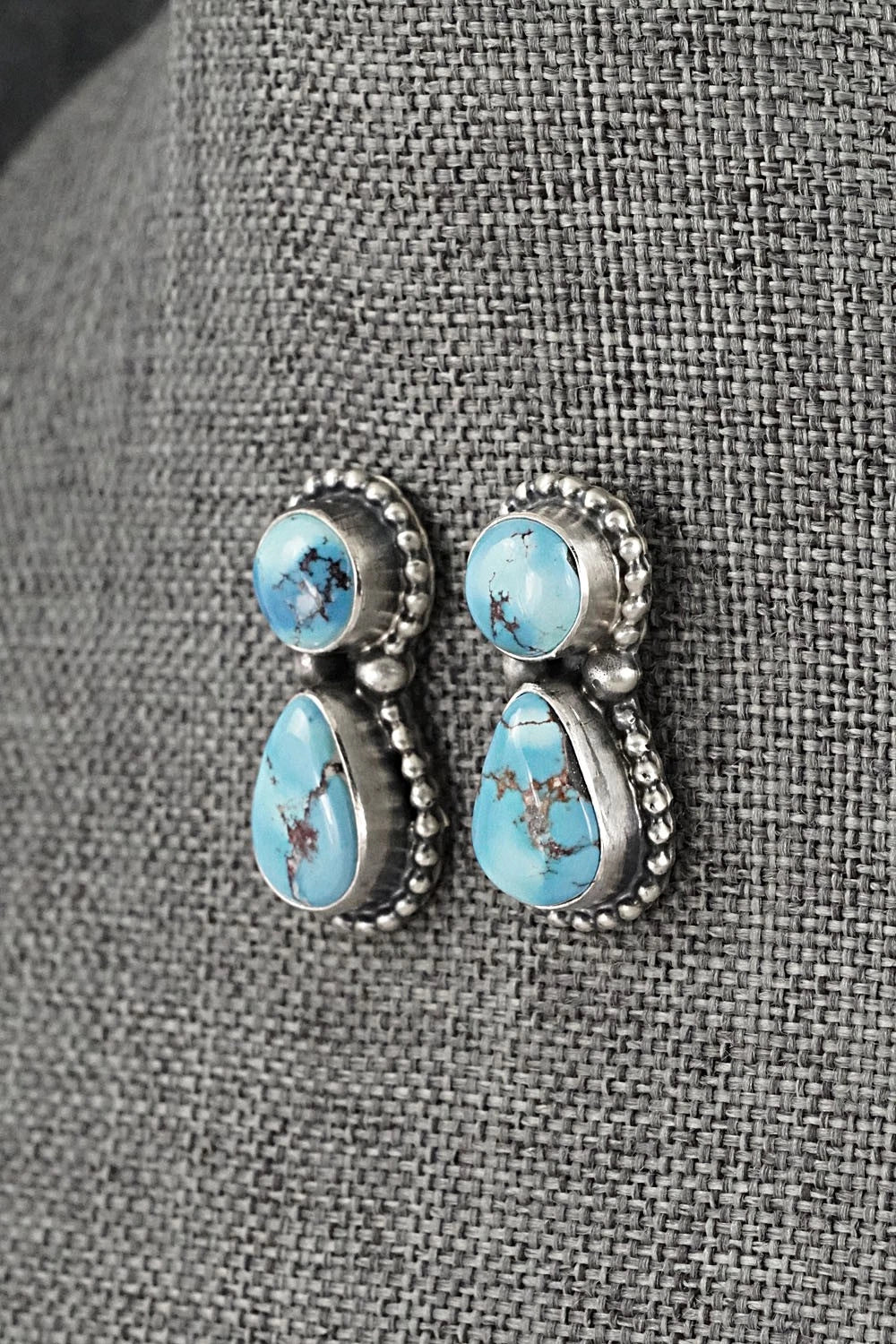 Turquoise & Sterling Silver Necklace and Earrings Set - Darrin Livingston