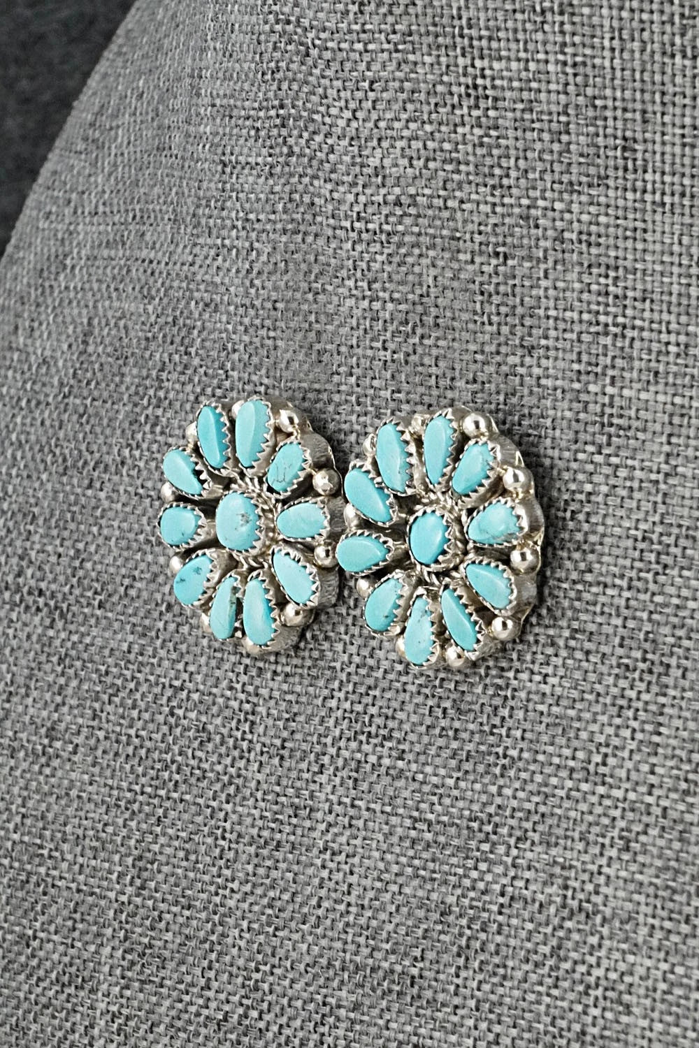 Turquoise & Sterling Silver Earrings - Justina Wilson
