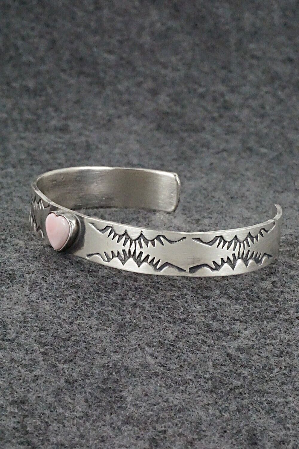 Pink Conch Shell & Sterling Silver Bracelet - Gary Sandoval
