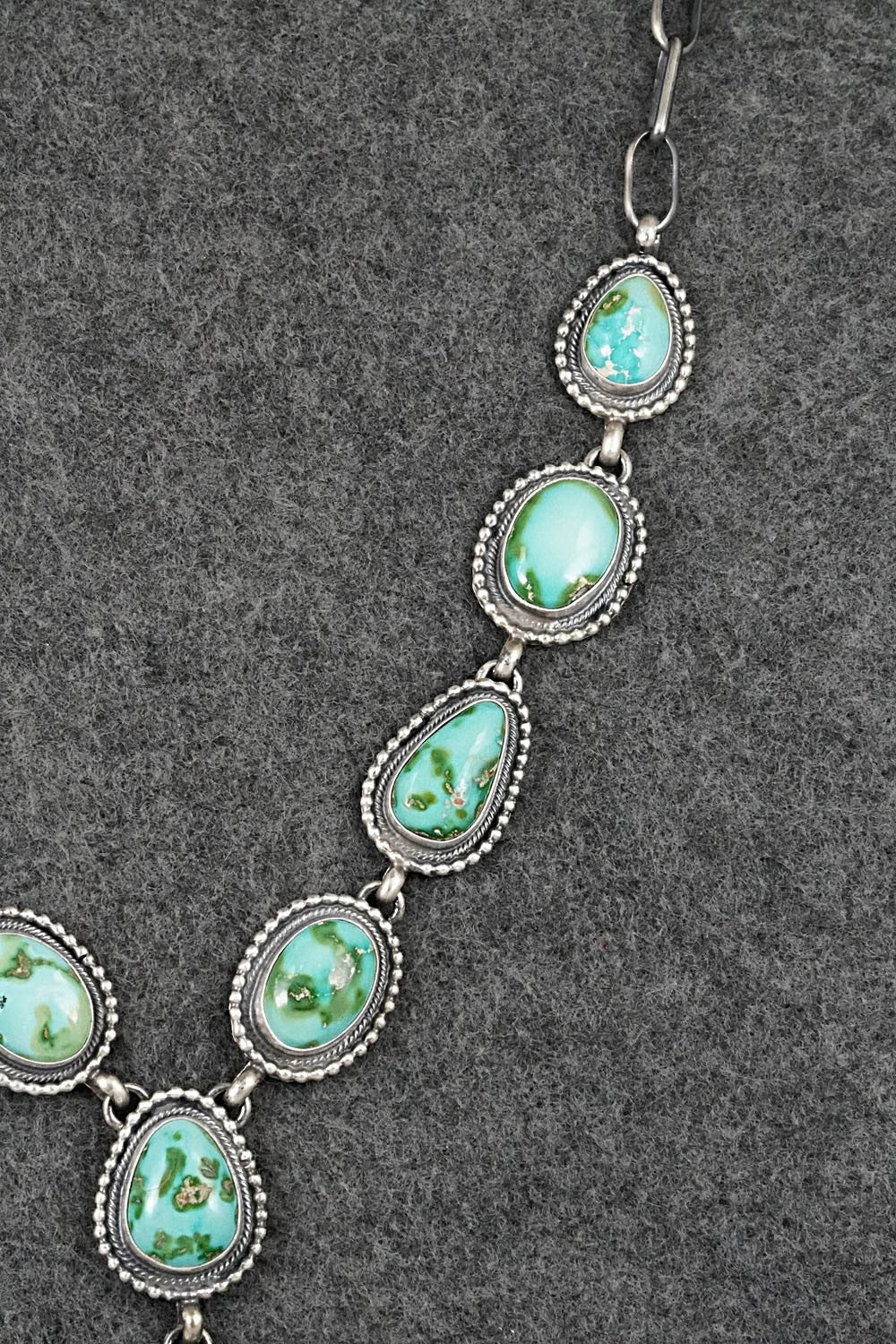 Turquoise & Sterling Silver Necklace and Earrings Set - Darrin Livingston