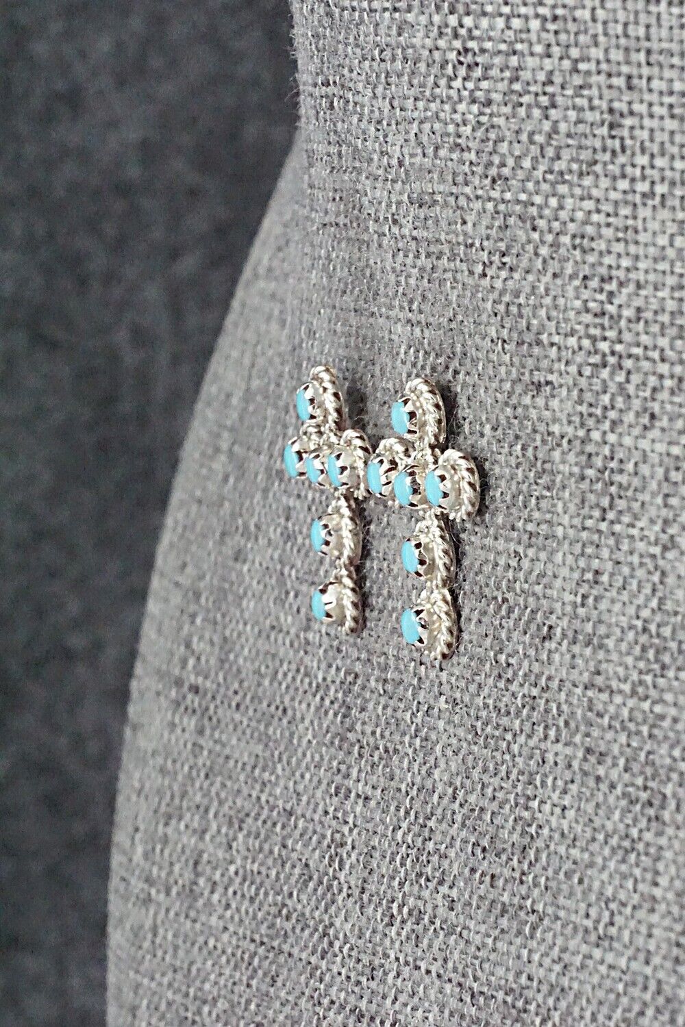 Turquoise & Sterling Silver Earrings - Micheal Gchachu