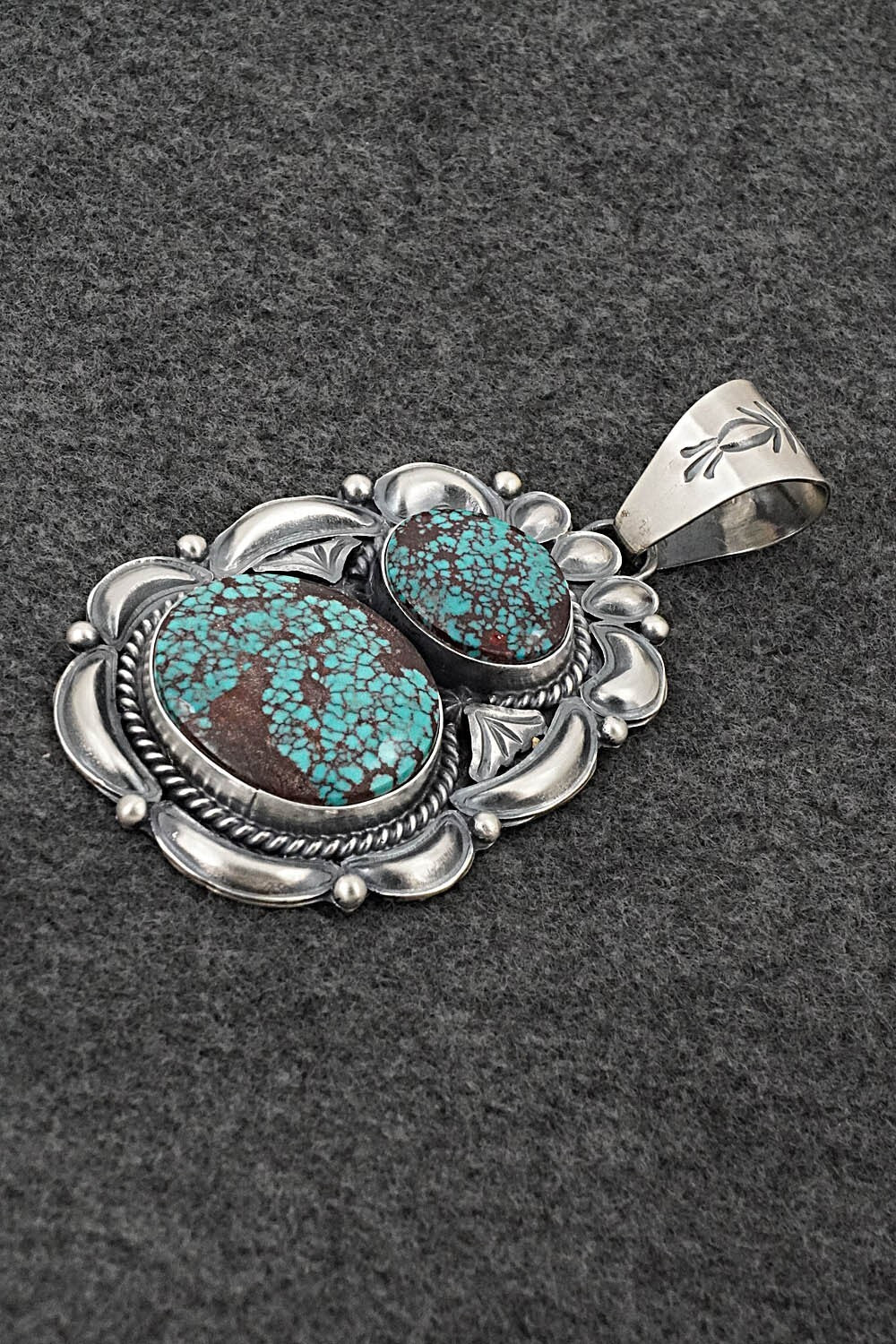 Turquoise & Sterling Silver Pendant - Raymond Delgarito