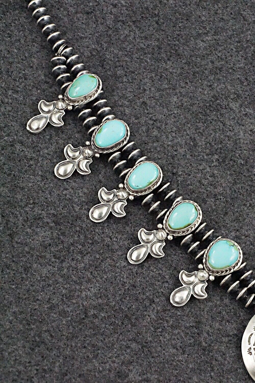 Turquoise & Sterling Silver Squash Blossom Set - Adrienne Gordon