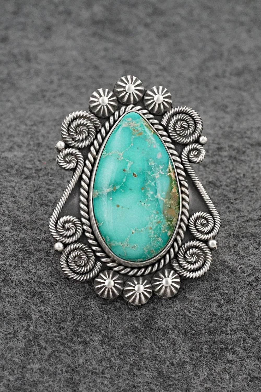 Turquoise & Sterling Silver Ring - Michael Calladitto - Size 8