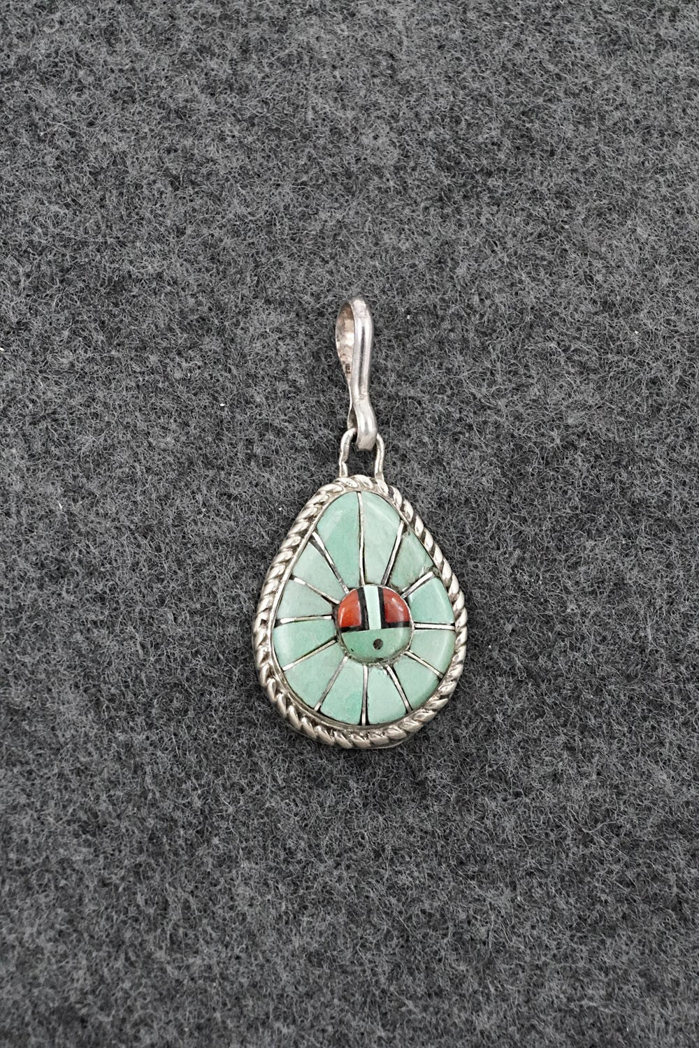 Multi-Stone & Sterling Silver Inlay Pendant - Ola Eriacho