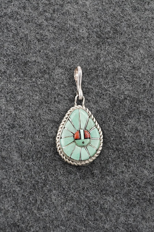 Multi-Stone & Sterling Silver Inlay Pendant - Ola Eriacho