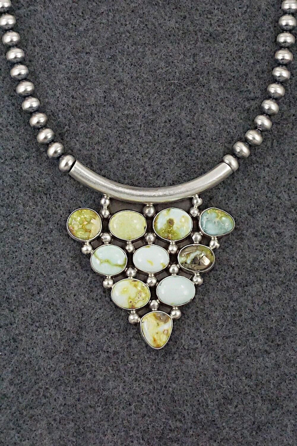 Turquoise & Sterling Silver Necklace - Tom Lewis