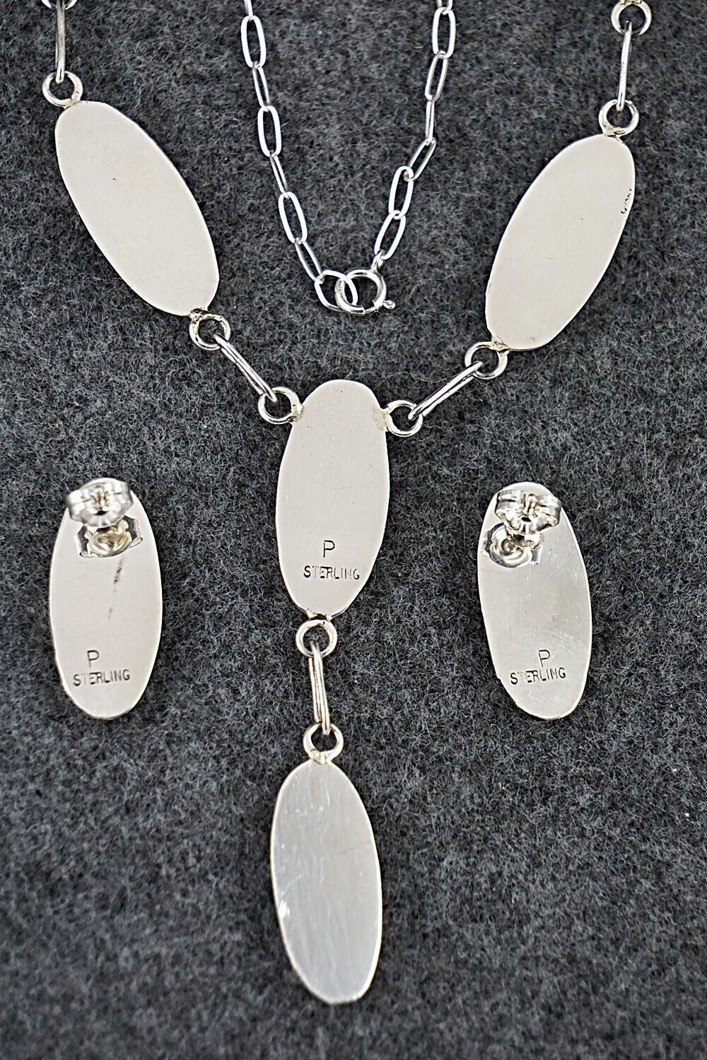 Opalite & Sterling Silver Necklace and Earrings Set - Felix Perry