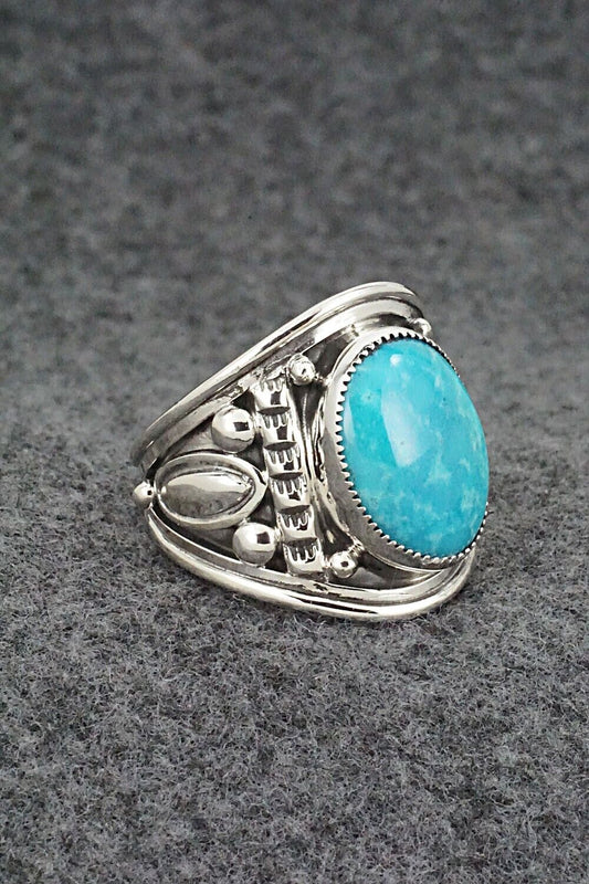 Turquoise and Sterling Silver Ring - Larson Lee - Size 10