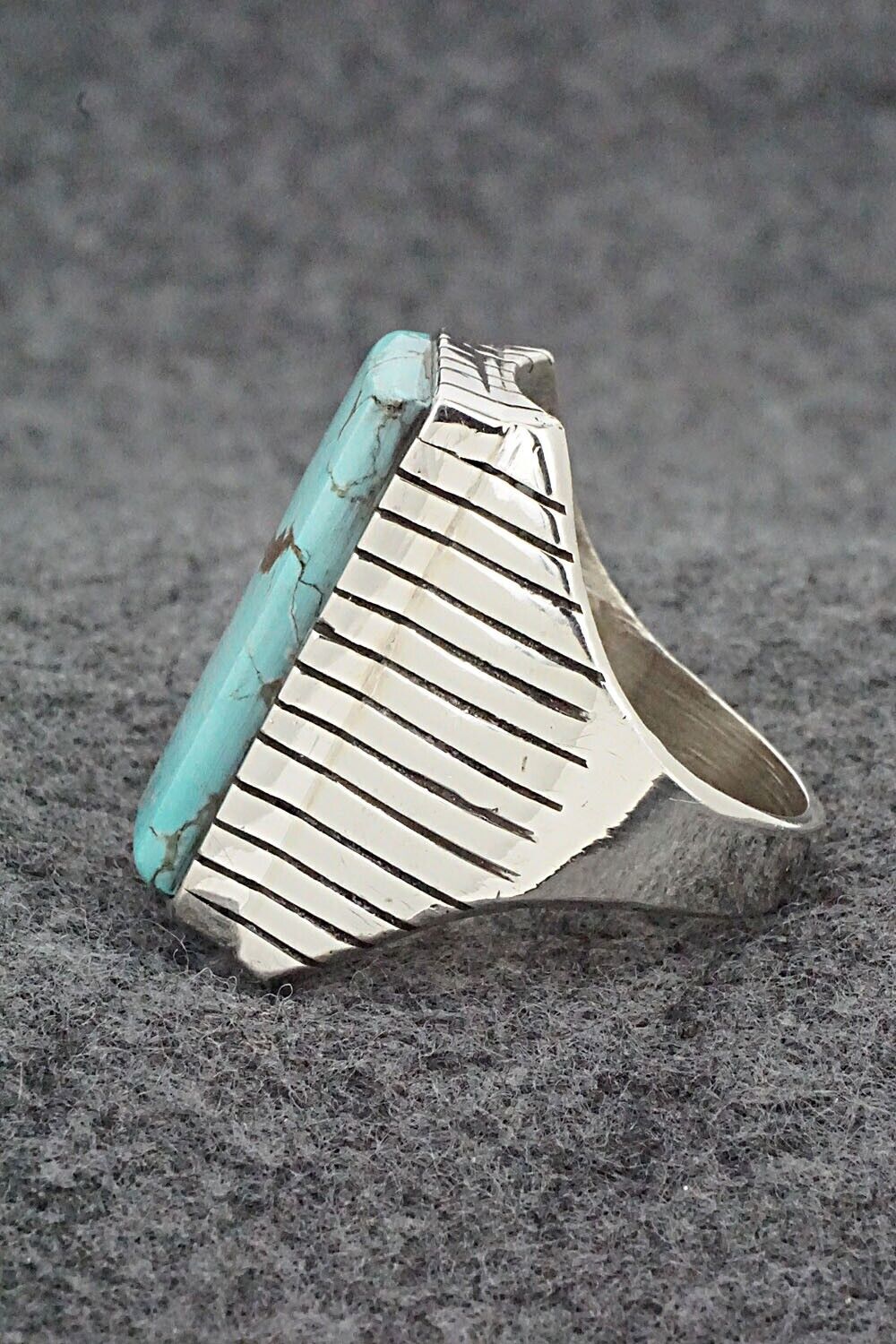 Turquoise & Sterling Silver Ring - Trevor Jack - Size 13