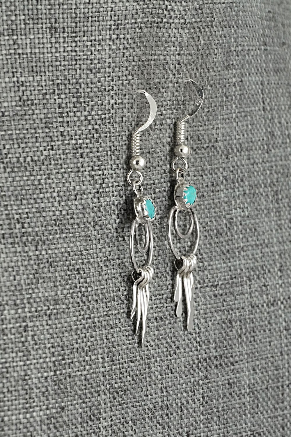 Turquoise & Sterling Silver Earrings - Cornelia Yazzie