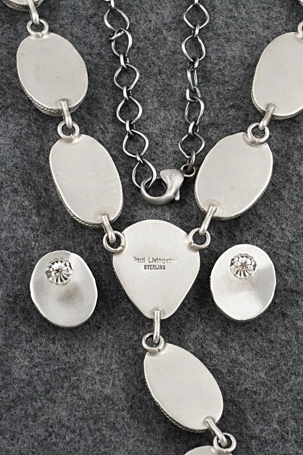 Spiny Oyster & Sterling Silver Necklace and Earrings Set - Paul Livingston