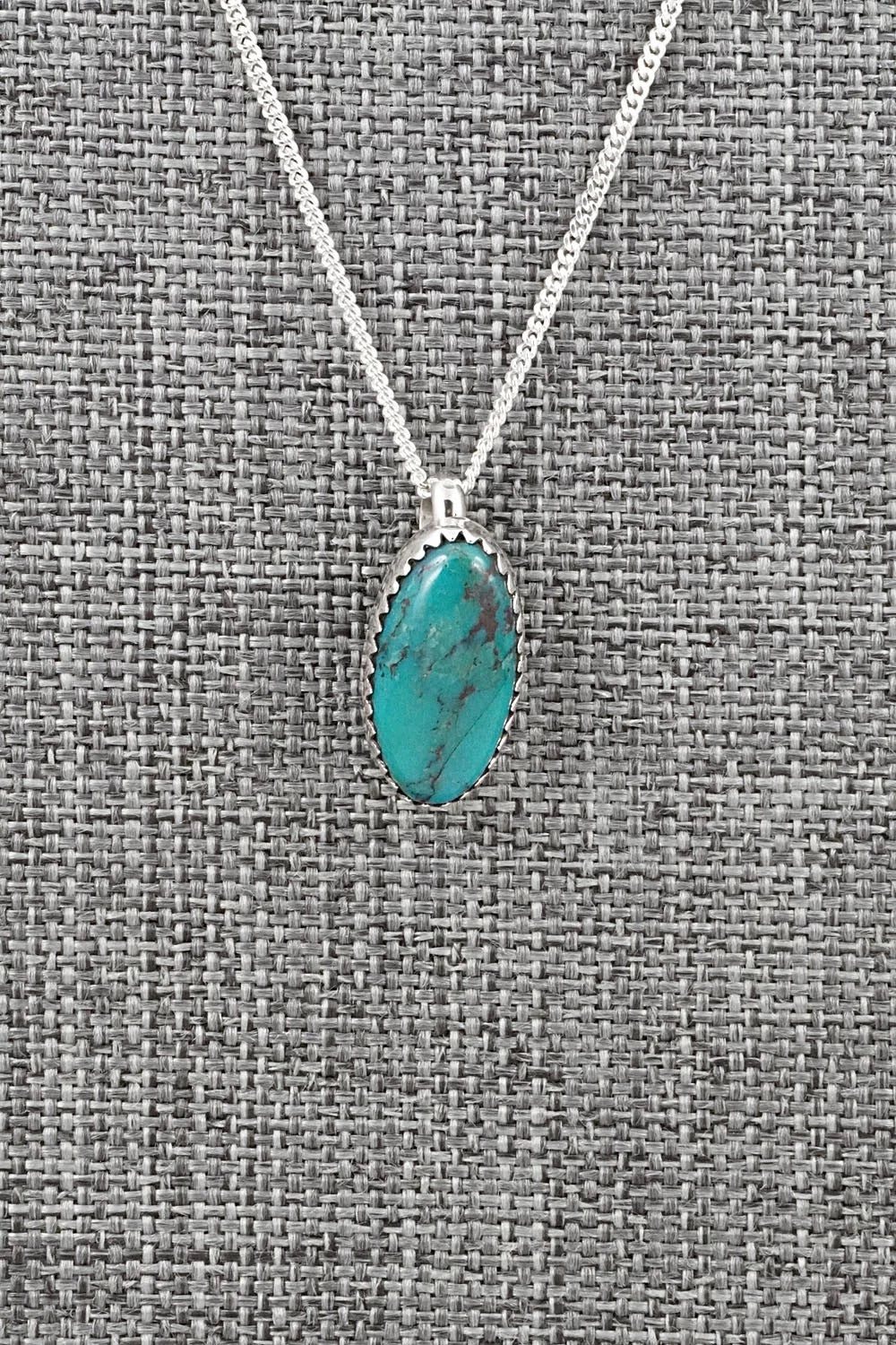 Turquoise & Sterling Silver Necklace and Earrings Set - Murray Hannaweeka