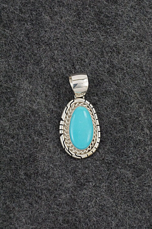 Turquoise & Sterling Silver Pendant - Johnny Frank