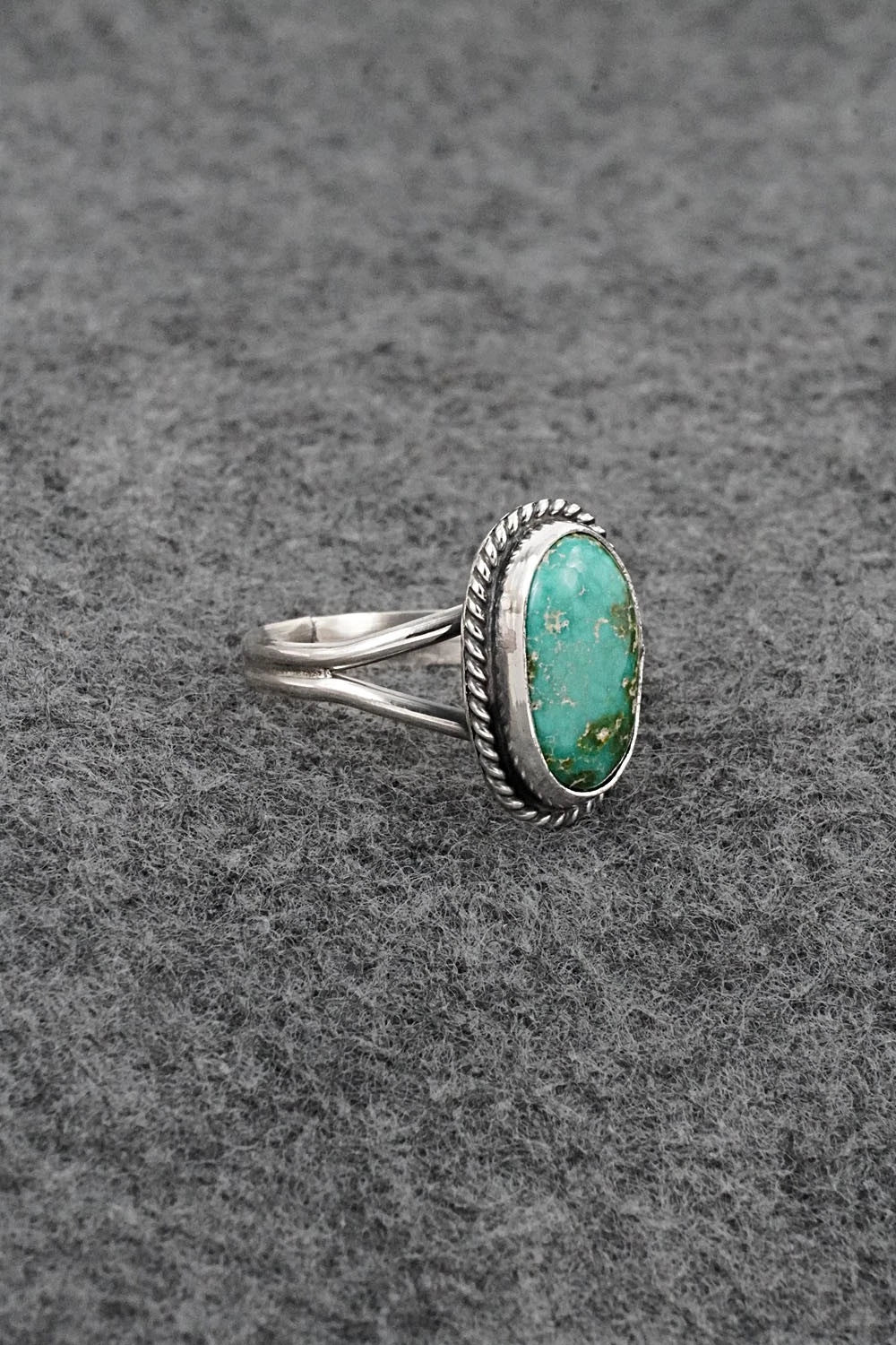Turquoise & Sterling Silver Ring - Rosemary Saunders - Size 8