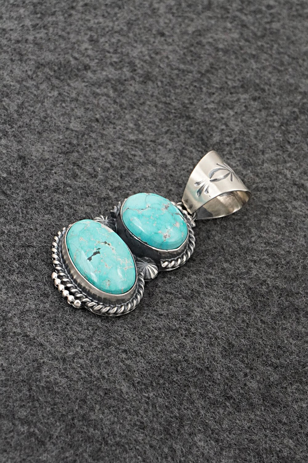 Turquoise & Sterling Silver Pendant - Raymond Delgarito