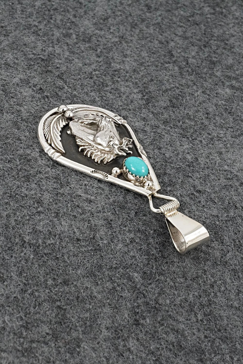 Turquoise & Sterling Silver Pendant - Darrell Morgan