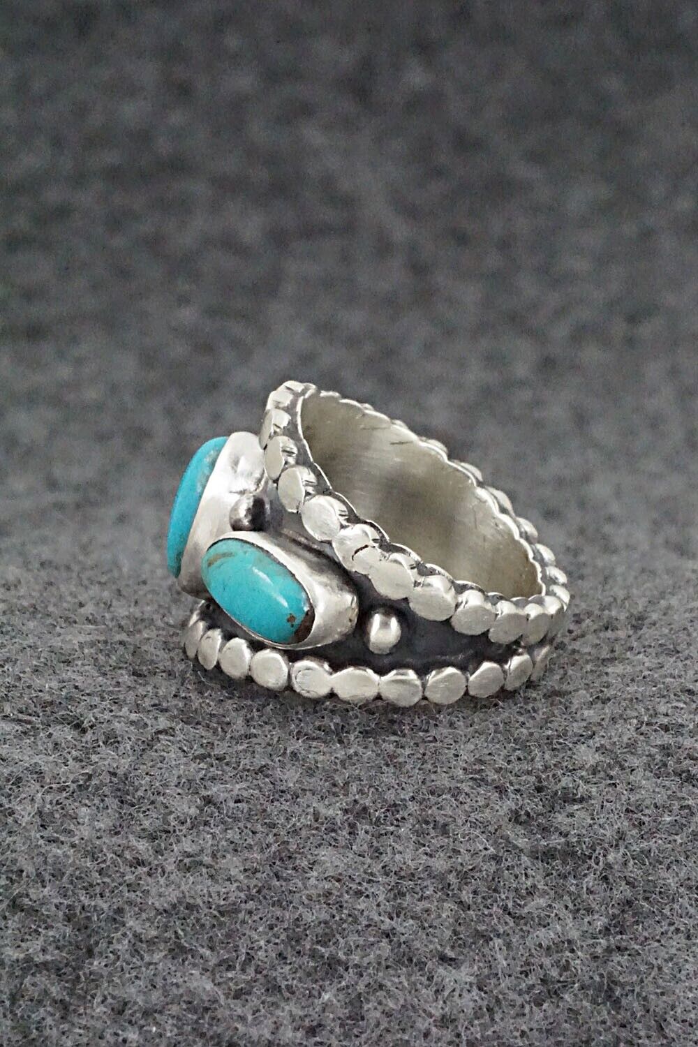 Turquoise & Sterling Silver Ring - Andrew Vandever - Size 7