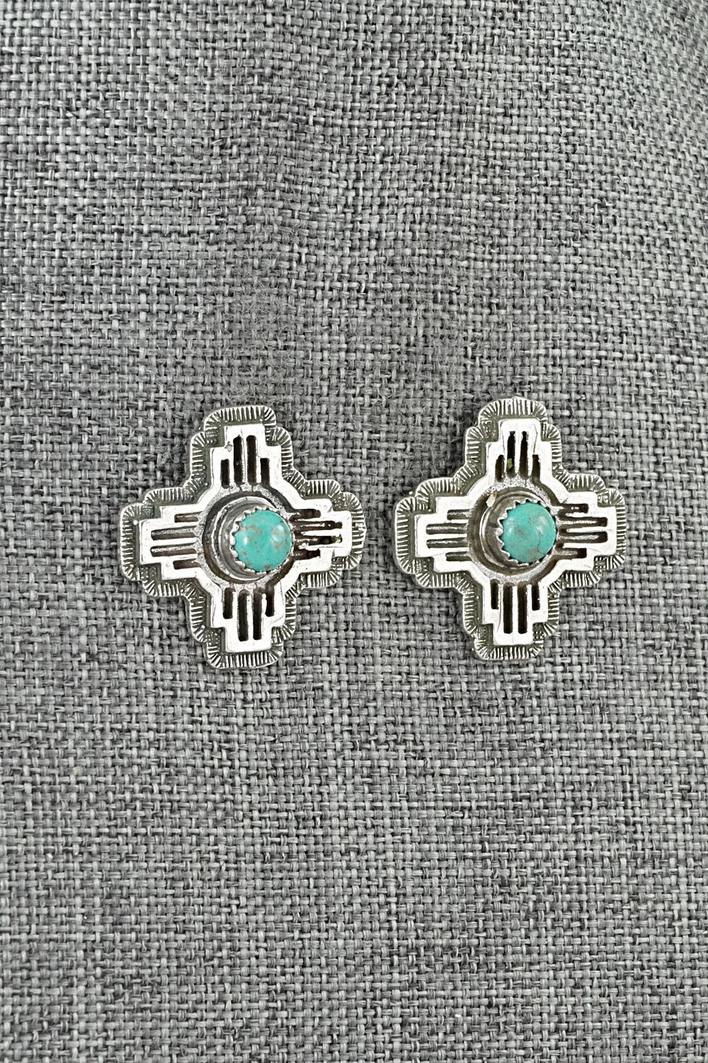 Turquoise & Sterling Silver Earrings - Robinson Martinez