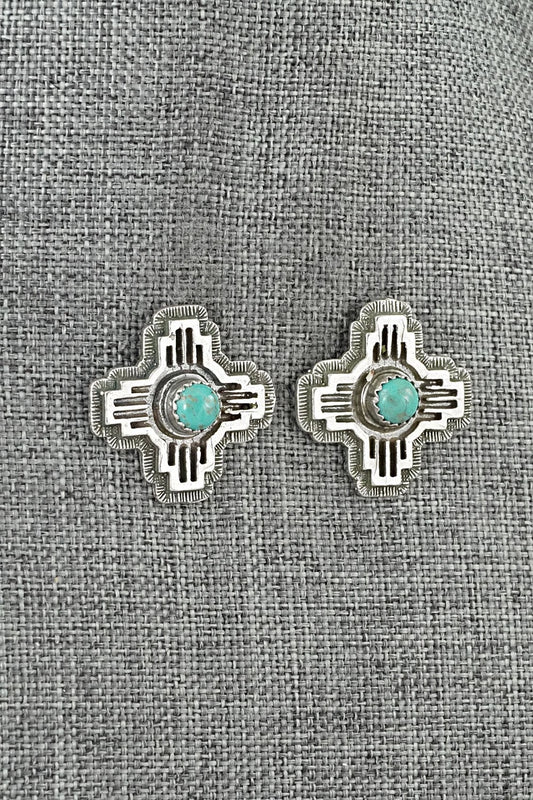 Turquoise & Sterling Silver Earrings - Robinson Martinez