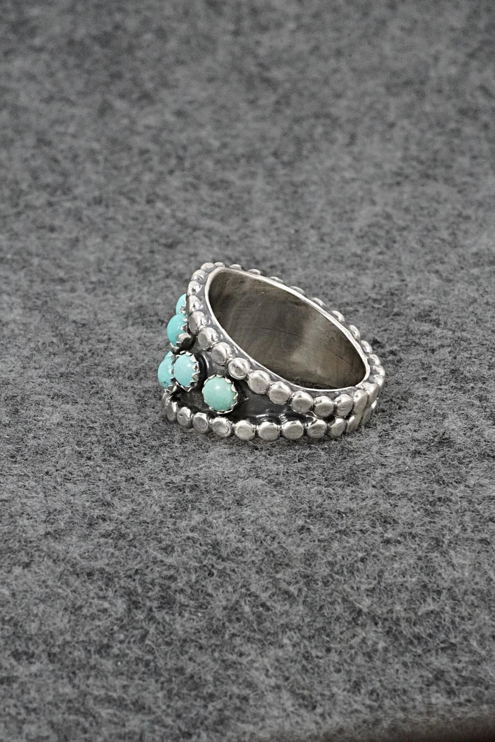 Turquoise & Sterling Silver Ring - Harry B. Yazzie - Size 9