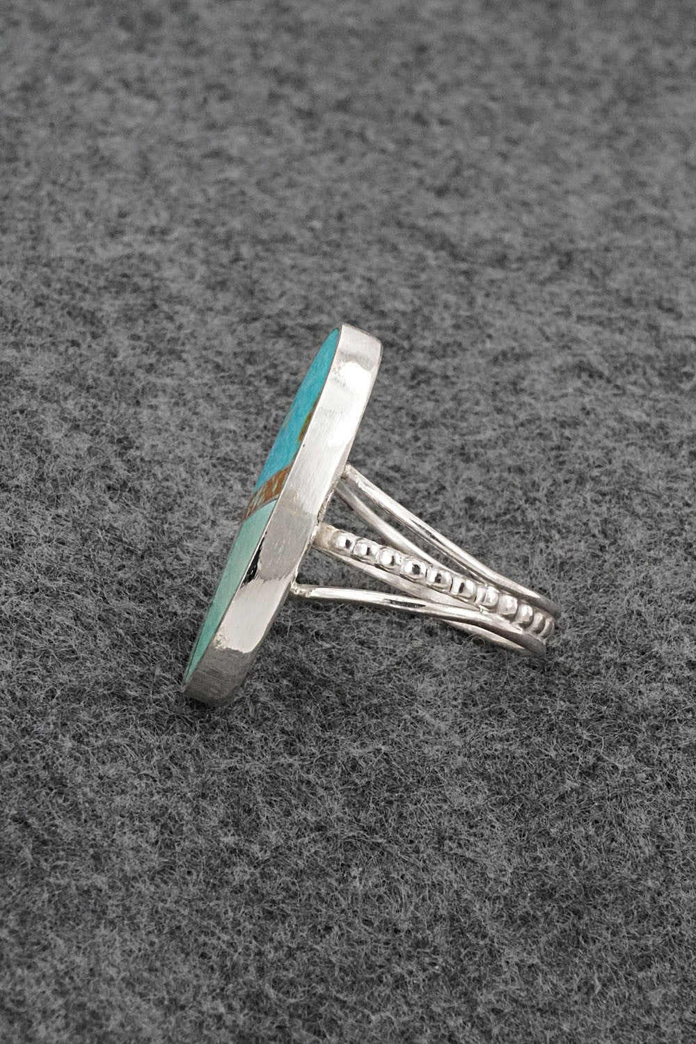 Turquoise & Sterling Silver Ring - Harold Smith - Size 9