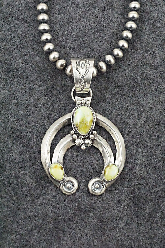 Variscite & Sterling Silver Necklace - Samuel Yellowhair