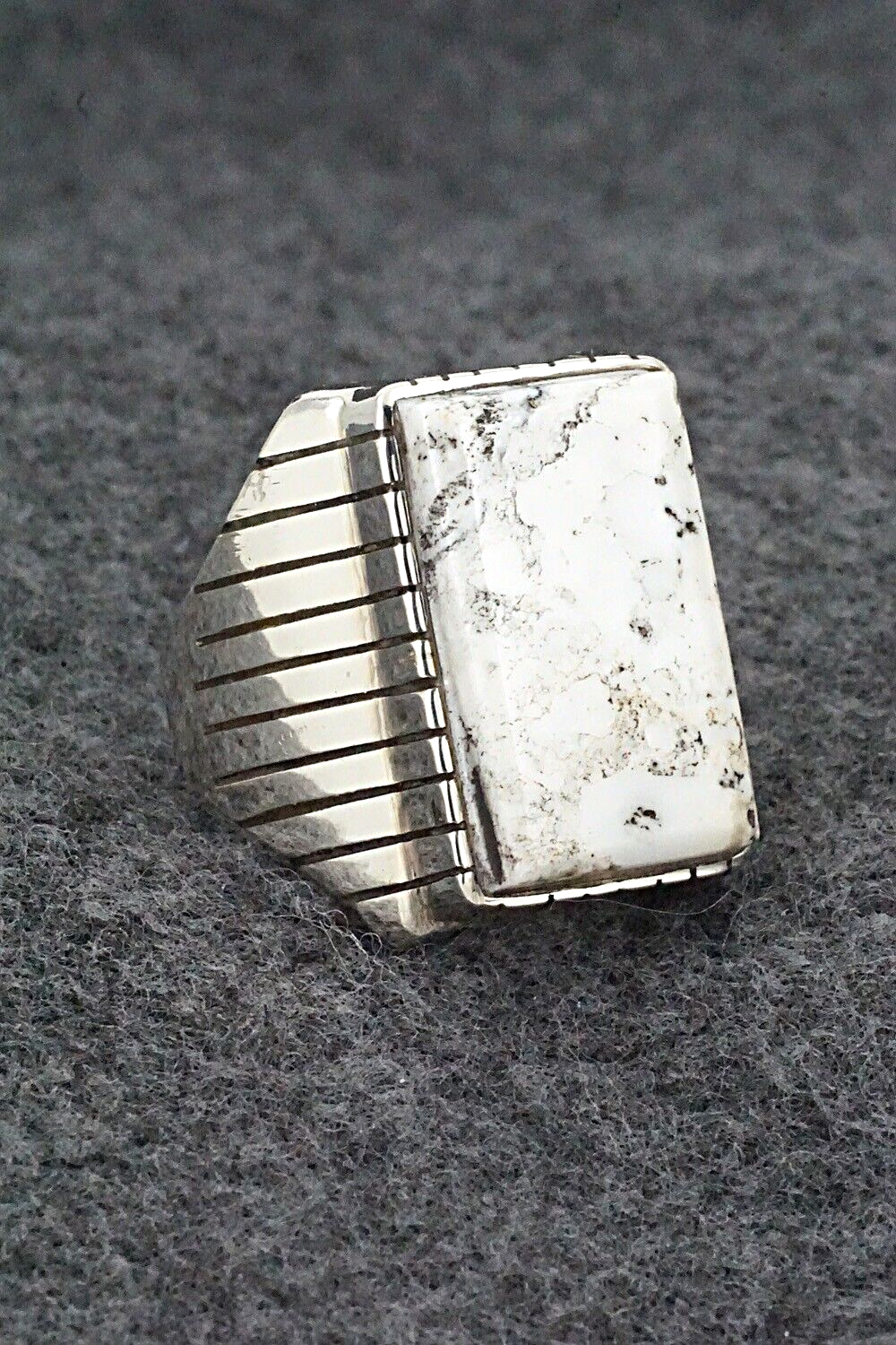 White Buffalo & Sterling Silver Ring - Trevor Jack - Size 9.5