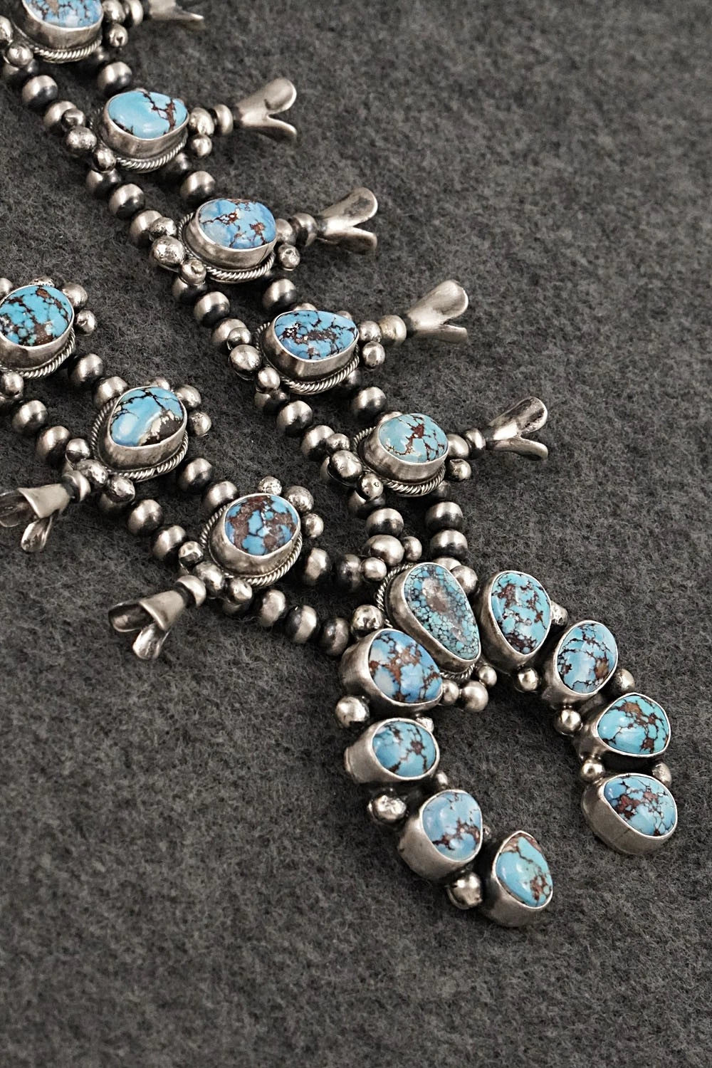 Turquoise & Sterling Silver Squash Blossom Set - Darrin Livingston