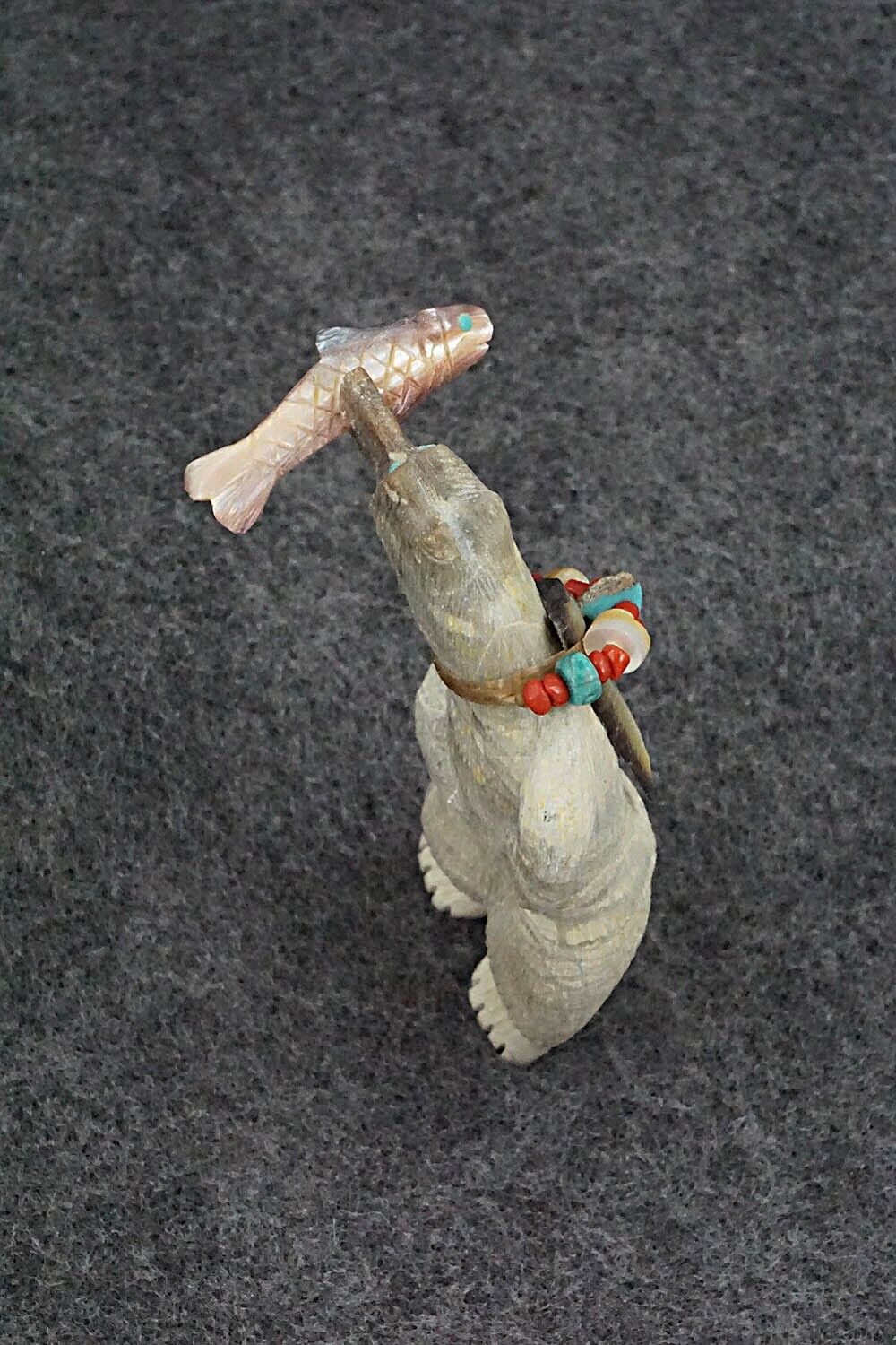 Bear with Fish Zuni Fetish Carving - Douglas Martza