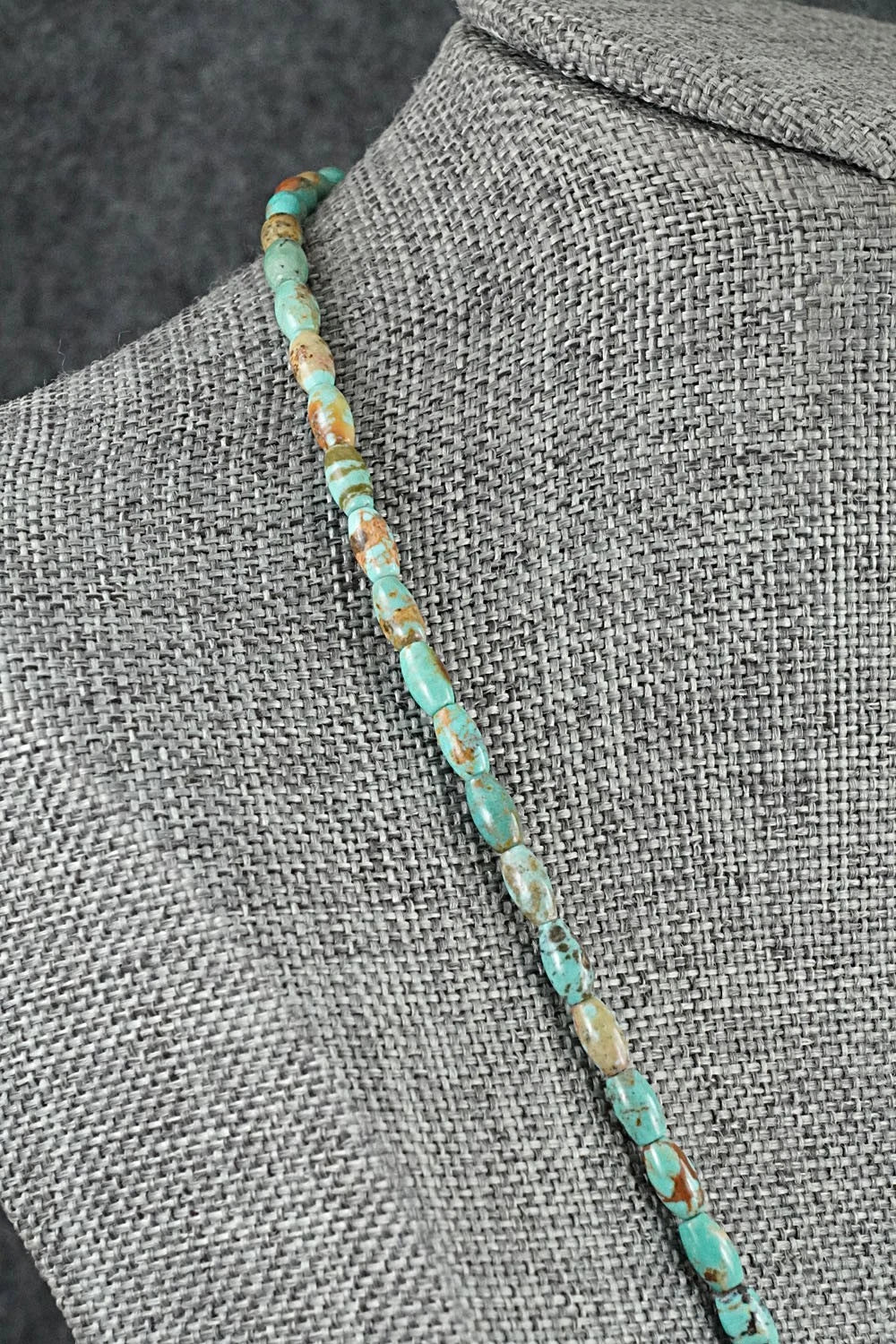 Turquoise & Sterling Silver Necklace 17" - Doreen Jake