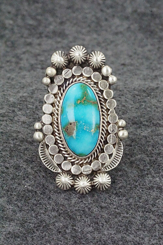 Turquoise & Sterling Silver Ring - Tom Lewis - Size 6.5