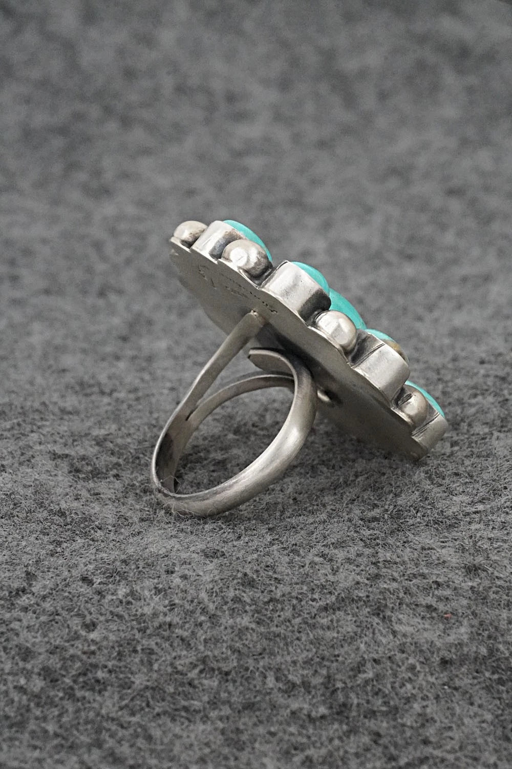 Turquoise & Sterling Silver Ring - Kathleen Livingston - Size Adjustable