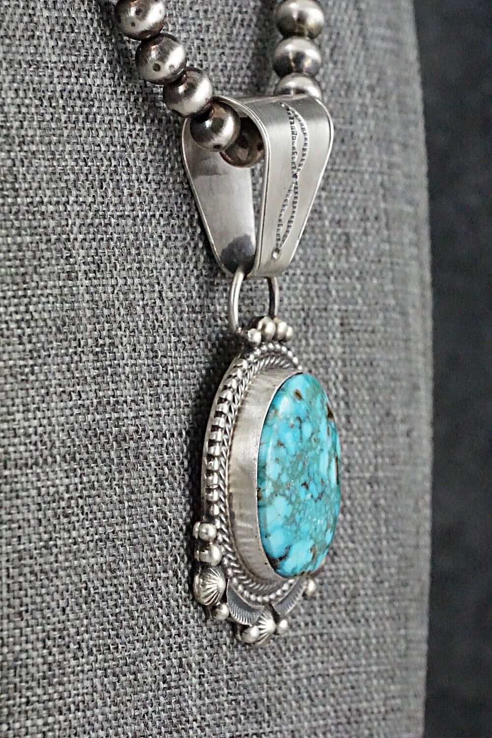 Turquoise & Sterling Silver Necklace - Tom Lewis