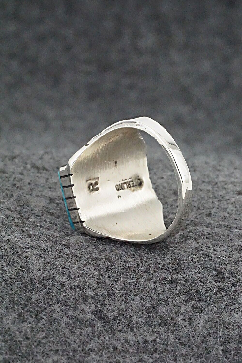 Turquoise & Sterling Silver Ring - Trevor Jack - Size 10.5