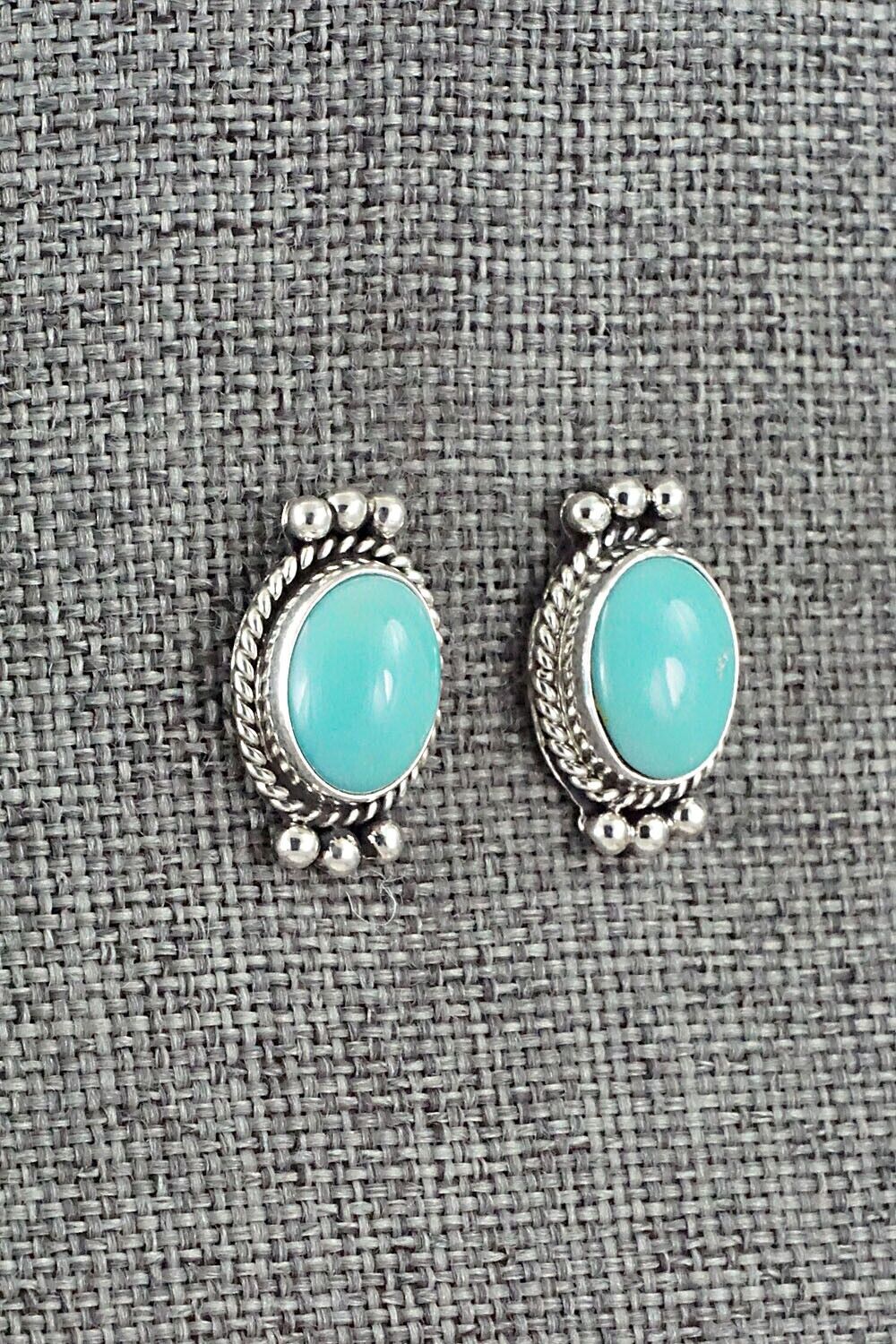 Turquoise & Sterling Silver Earrings - Rena Begay