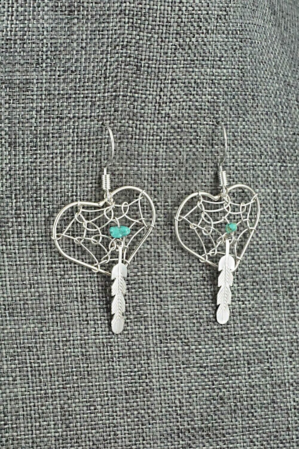 Turquoise & Sterling Silver Earrings - Helena Yazzie