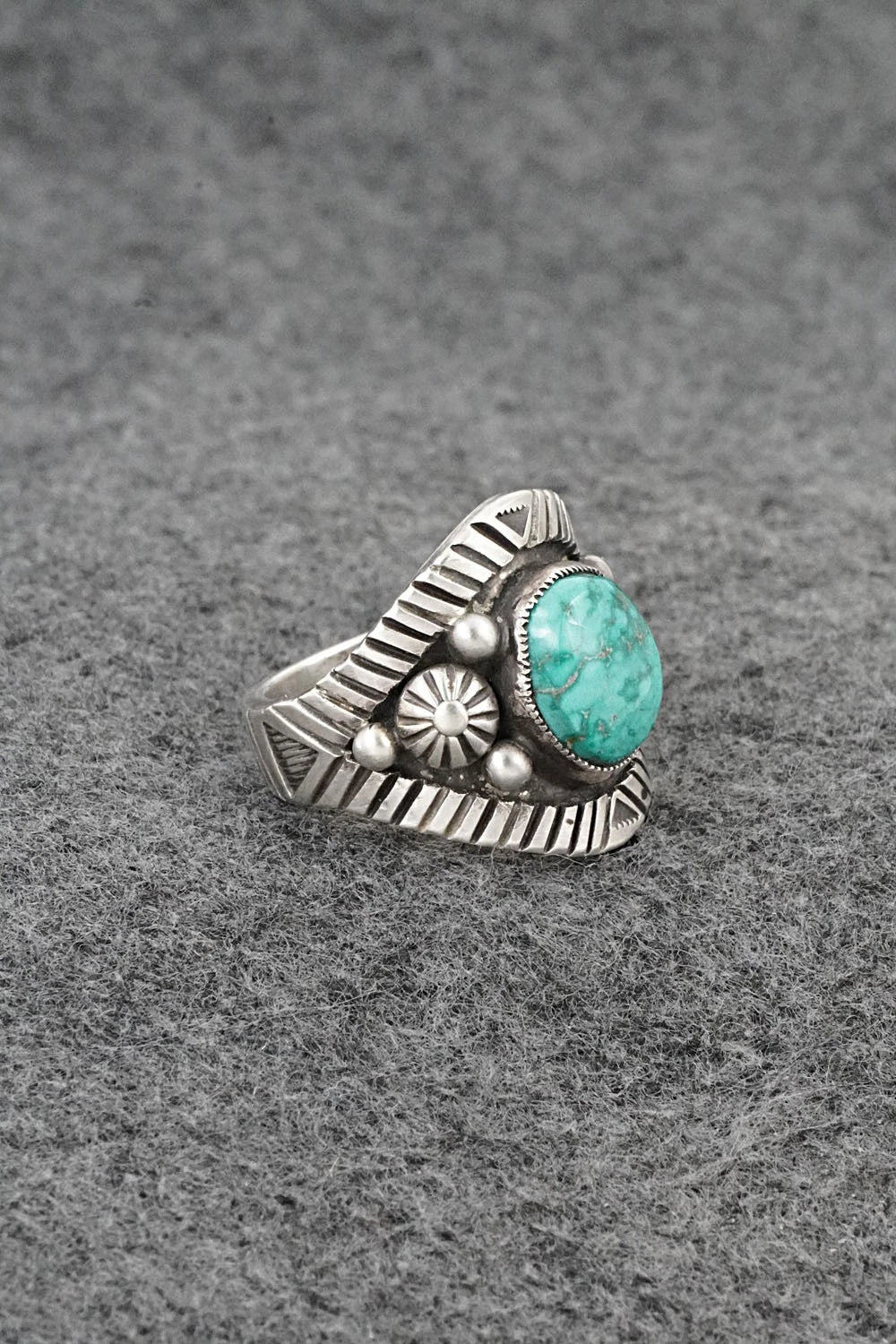 Turquoise & Sterling Silver Ring - Calvin Martinez - Size 8