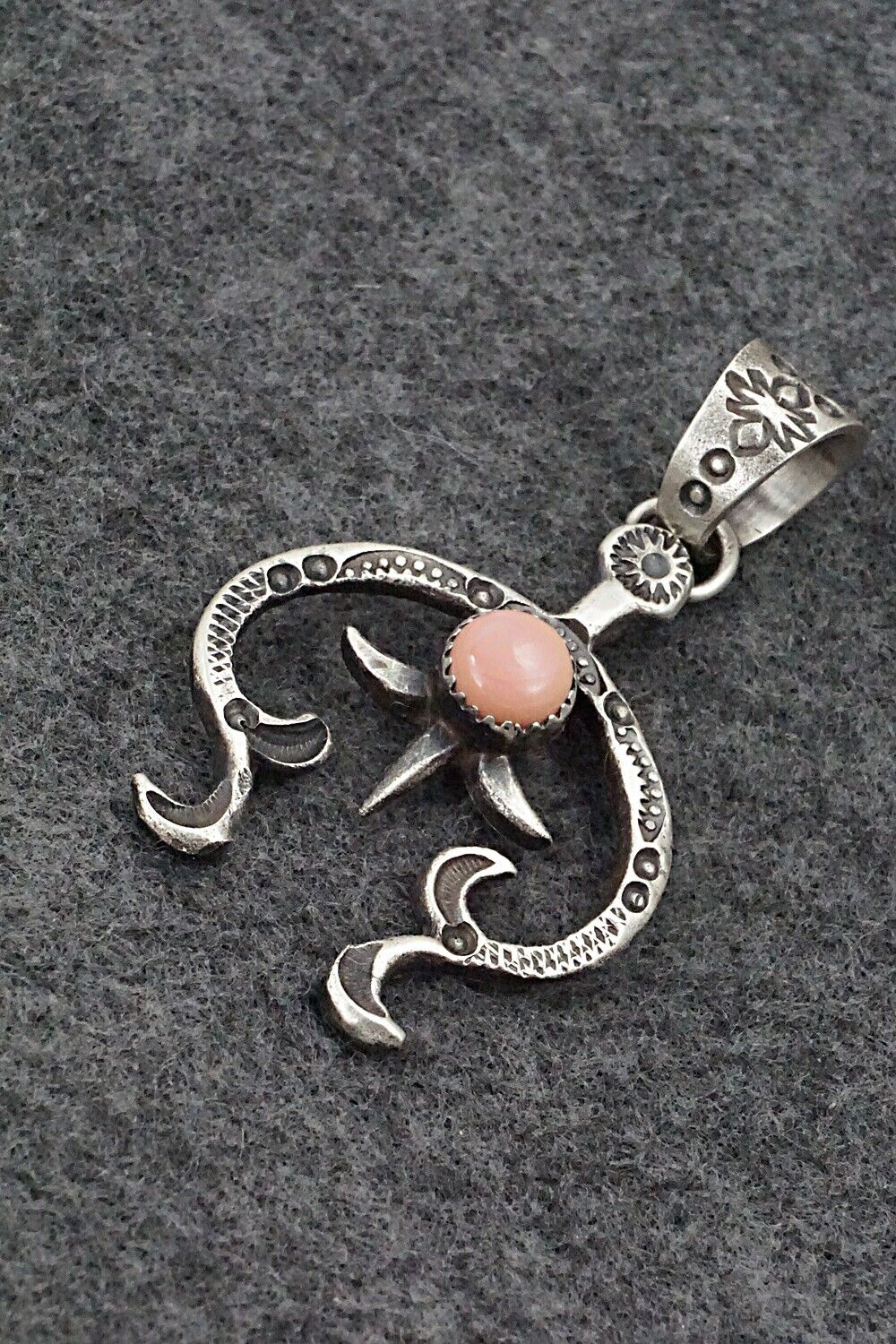 Pink Conch Shell & Sterling Silver Pendant - Kevin Billah