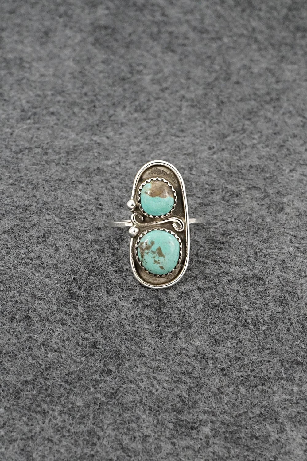 Turquoise & Sterling Silver Ring - Cody Nez - Size 8