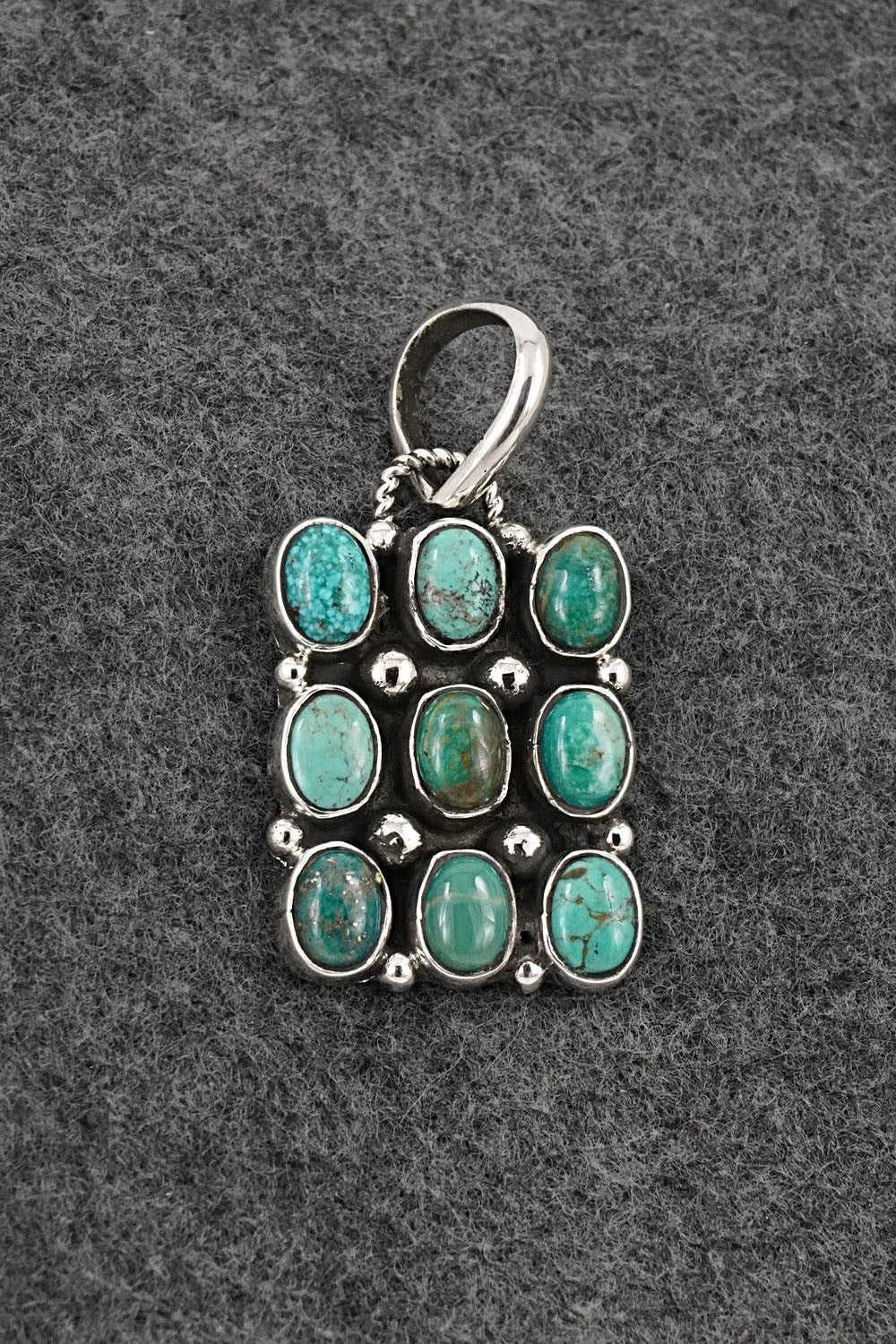 Turquoise & Sterling Silver Pendant - Priscilla Reeder