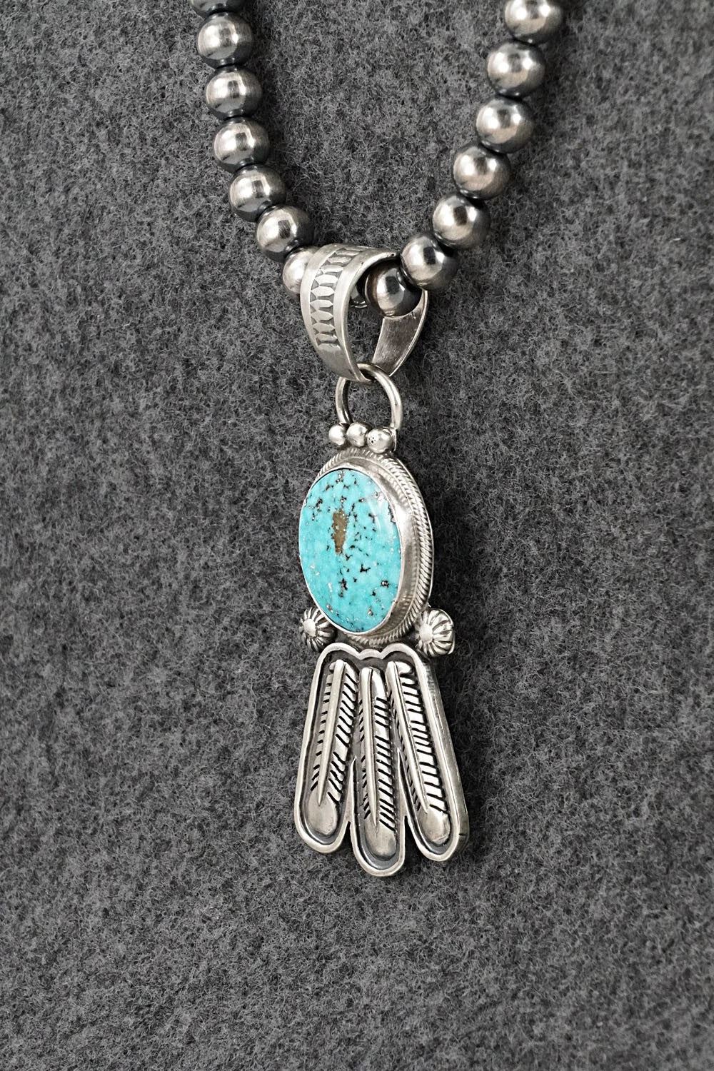 Turquoise & Sterling Silver Necklace - Verley Betone