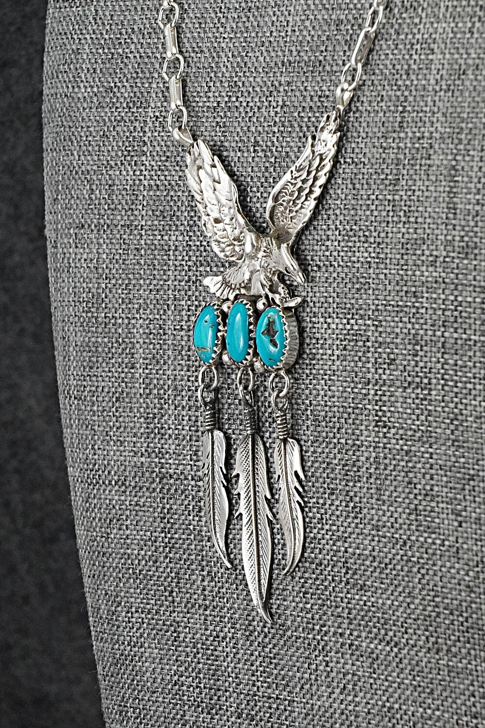 Turquoise & Sterling Silver Necklace - Henry Attakai