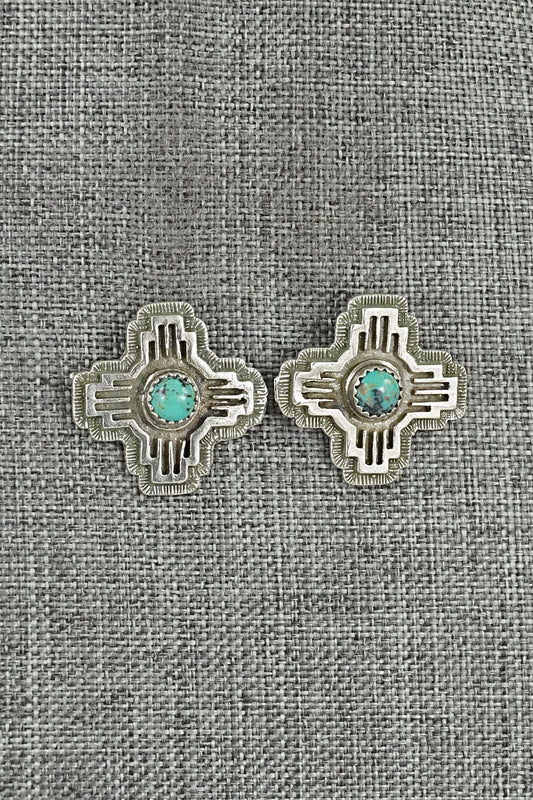 Turquoise & Sterling Silver Earrings - Robinson Martinez