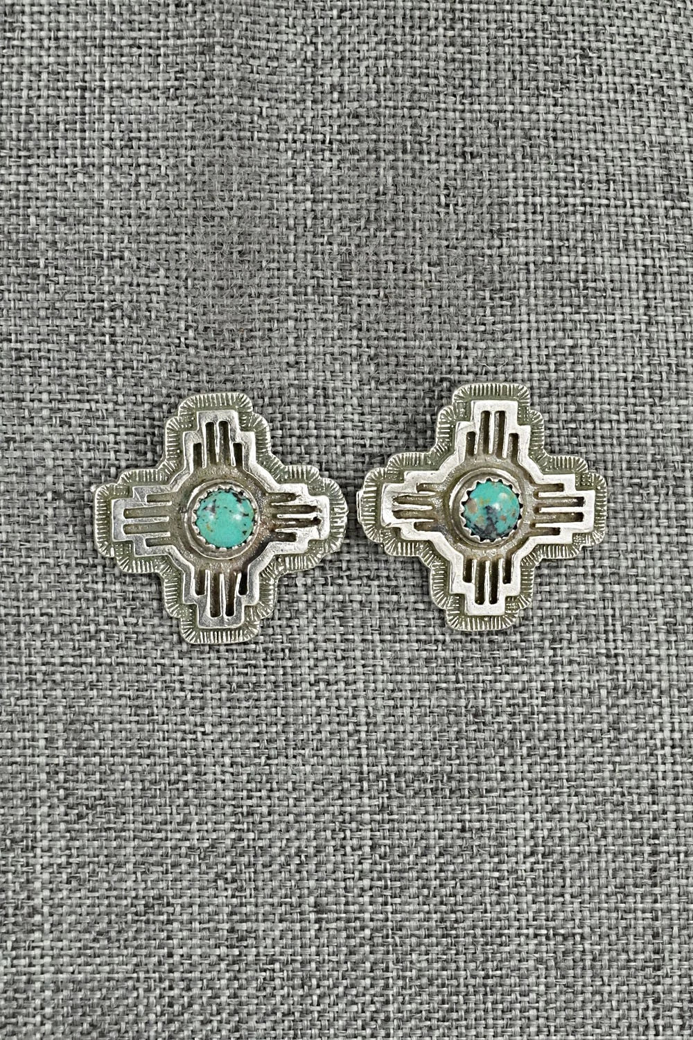 Turquoise & Sterling Silver Earrings - Robinson Martinez